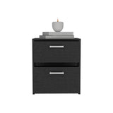 Trivor 2 Drawers Nightstand, Metal Handles