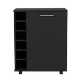 TUHOME Wick Bar Cart with Integrated Wine Storage, Spacious Interior Cabinet, Smooth-Rolling Casters and Expansive Top Platform Offering Mobile Home Entertainment, Modern Organization and Functional Hosting Convenience