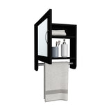 TUHOME Botiq 19.7-Inch Mirror Medicine Cabinet with One Door, Two Interior Shelves and Integrated Towel Rack, Wall-Mounted Storage Organizer for Bathroom or Kitchen Essentials, Space-Saving Modern Cabinet Design