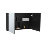 TUHOME Bouti 19.7-Inch High by 31.5-Inch Wide Double-Door Mirror Medicine Cabinet with Three Interior Shelves, Wall-Mounted Storage Organizer for Bathroom or Kitchen Essentials, Modern Space-Saving Cabinet Design