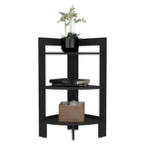 TUHOME Riga Corner 3-Tier Side Table with Tray-Style Top and Open Shelves, Space-Saving End Table for Sofa or Bedside Use, Compact Vertical Storage Stand for Living Room or Bedroom Organization and Modern Home Décor