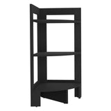 TUHOME Riga Corner 3-Tier Side Table with Tray-Style Top and Open Shelves, Space-Saving End Table for Sofa or Bedside Use, Compact Vertical Storage Stand for Living Room or Bedroom Organization and Modern Home Décor