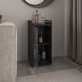 TUHOME Theba Minibar Cabinet with Two Doors, Open Center Shelf and Compact Modern Design, Functional Bar Storage Solution for Small Spaces, Ideal for Organizing Drinks, Glassware and Entertaining Essentials in Any Home