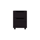 Ethan Open Shelves Nightstand with One Door, Modern Bedside Table for Bedroom Storage, Concealed Storage and Open Shelf for Nighttime Essentials, Stylish Table with Rich Kronos Wengue Finish