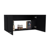 Zurich Wall Cabinet with Bardolino Finish, Double Door, One Shelf for Kitchen, Living Room, or Bathroom Storage, Space-Saving, Easy Installation, Durable Engineered Wood
