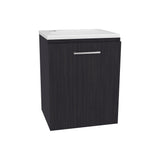 Saju 15.7" Floating Vanity with Resin Sink, One-Door Cabinet, and Open Shelf for Modern Bathroom Storage, Space-Saving Design for Small Bathrooms, Powder Rooms, and Tight Spaces, Ideal for Contemporary Interiors