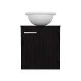 Clyde 18" Floating Vanity with One-Door Cabinet, Porcelain Vessel Sink, Open Shelf for Bathroom Storage, Modern Space-Saving Design, Ideal for Small Bathrooms and Powder Rooms, Maximizing Functionality and Style
