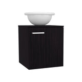 Clyde 18" Floating Vanity with One-Door Cabinet, Porcelain Vessel Sink, Open Shelf for Bathroom Storage, Modern Space-Saving Design, Ideal for Small Bathrooms and Powder Rooms, Maximizing Functionality and Style