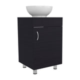 Tacna 18" Wide Free Standing One-Door Bathroom Vanity with Vessel Porcelain Sink, Compact Bathroom Storage Solution, Sleek and Elegant Design for Small Spaces, Modern and Functional Bathroom Organizer