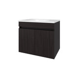 Chaux Floating Vanity, Wall-Mounted Bathroom Unit with Double Soft-Close Doors, Durable Resin Sink, Two Open Shelves for Smart Storage, Modern Bathroom Storage Solution for Small Spaces and Compact Bathrooms