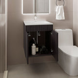 Meka Wall-Mounted Bathroom Vanity Console Modern Design Featuring Two Access Doors and Integrated Resin Sink Ample Concealed Storage Solution Perfect for Optimizing Space in Smaller Bathrooms