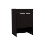 Lorenzo Free-Standing Bathroom Vanity Console Featuring Sleek Finish Design and Spacious Storage Functionality with Four Pull-Out Utility Drawers and Two Open Shelves for Optimized Organization