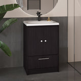 Madison Freestanding Bathroom Vanity Console Modern Design Featuring Two Cabinet Doors and One Pull-Out Utility Drawer Ample Storage Solution for Superior Organization and Utility in Large Spaces