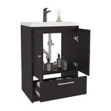 Madison Freestanding Bathroom Vanity Console Modern Design Featuring Two Cabinet Doors and One Pull-Out Utility Drawer Ample Storage Solution for Superior Organization and Utility in Large Spaces