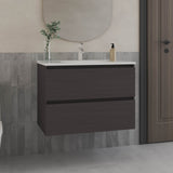 Opalo Wall-Mounted Floating Bathroom Cabinet Modern Design Featuring Ample Concealed Storage Space and Two Smooth Pull-Out Utility Drawers for Optimal Organization and Enhanced Utility
