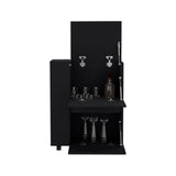 Glasgow Bar Cart with Two Pull-Down Door Cabinets, Two Open Shelves, Smooth Rolling Wheels with Brake System, Compact Mobile Serving Cart for Home Entertaining, Kitchen Storage and Living Room Organization