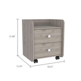 Aura Nightstand, Metal Handle, Two Drawers, Superior Top