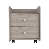 Aura Nightstand, Metal Handle, Two Drawers, Superior Top