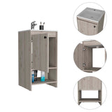 Tuhome Jane Bathroom Vanity with Single-Door Cabinet, Interior Storage Shelf, Open Lower Display Shelf, Modern Compact Sink Base Organizer for Toiletries, Linens, Daily Essentials, and Small Bathroom Optimization