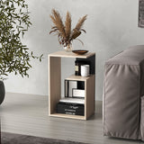 TUHOME Everet 25-Inch High Three-Tier Side Table with Tray-Style Top and Dual Lower Shelves, Compact End Table for Living Room, Sofa Side Storage, Modern Small-Space Organizer for Coffee, Décor and Everyday Essentials