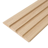 Modern MDF Wall Panel - Textured Surface for Noise Reduction, Honey Oak Finish, 0.71" Depth, 7.94" Width, 96.06" Height, Easy Installation
