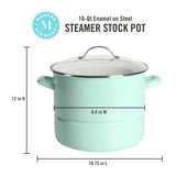 Martha Stewart Thayer 16-Quart Enamel on Steel Steamer Pot w/ Stainless Steel Insert