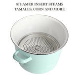Martha Stewart Thayer 16-Quart Enamel on Steel Steamer Pot w/ Stainless Steel Insert