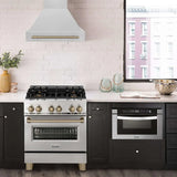 ZLINE 30" Autograph Stainless Wall Range Hood, White, 8654STZ-30-CB