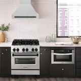 ZLINE 30" Autograph Stainless Wall Range Hood, White, 8654STZ-30-MB