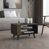 TUHOME Shawnee Coffee Table with Spacious Open Storage Shelf and Rectangular Modern Design, Functional Living Room Center Table for Decor, Books and Everyday Use, Practical Contemporary Accent Piece for Organized Home Spaces