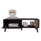 TUHOME Vance 47" Wide Modern Coffee Table with One Pull-Down Cabinet Door, Open Storage Shelf, Rectangular Living Room Center Table, Contemporary Design for Books, Décor and Everyday Organization with Functional Storage