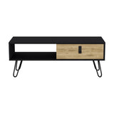 TUHOME Huna Coffee Table with Modern Hairpin Legs, Spacious Storage Drawer and Open Shelf Compartment Offering Contemporary Living Room Functionality and Durable Engineered Wood Construction for Everyday Home Use