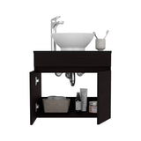 Manchester Free-Standing Bathroom Vanity Console Designed for Vessel Sink Integration Modern Style Featuring Ample Storage with Two Smooth Pull-Out Utility Drawers and One Open Display Shelf