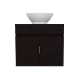 Manchester Free-Standing Bathroom Vanity Console Designed for Vessel Sink Integration Modern Style Featuring Ample Storage with Two Smooth Pull-Out Utility Drawers and One Open Display Shelf