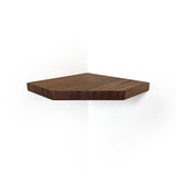 Floating Corner Shelf with Straight Edge in Oak
