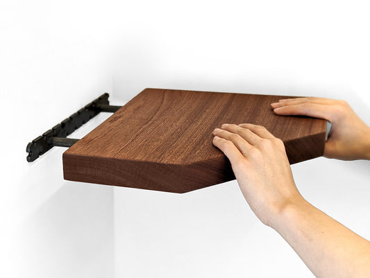 Mahogany Floating Corner Shelf Straight Edge