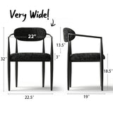 Manhattan Modern Chenille Dining Chair With Arms (Set of 2)