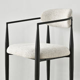 Manhattan 25.5" Chenille Metal Frame Counter Stool With Armrest And Footrest (Set of 2)