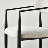 Manhattan 25.5" Chenille Metal Frame Counter Stool With Armrest And Footrest (Set of 2)