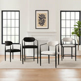 Manhattan 25.5" Chenille Metal Frame Counter Stool With Armrest And Footrest (Set of 3)
