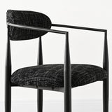 Manhattan 25.5" Chenille Metal Frame Counter Stool With Armrest And Footrest (Set of 2)