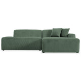 Mar Sectional Green Corduroy Sofa (Right Facing)