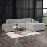 Mar Sectional Grey Corduroy Sofa - Right