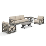 Marindo 5 Pieces Aluminum Patio Lounge Chair Set with End Table