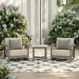Marindo 3-Piece Modern Cushioned Club Chairs Set with Sunbrella® Cushions