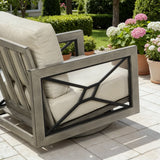 Marindo Patio 4 Swivel Lounge Chairs and Round Coffee Table