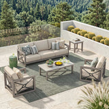 Marindo 5-Piece Backyard Lounge Seating Set with Composite Concrete Table