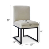 Mason Modern Metal Frame Upholstered Dining Chair (Set of 2)