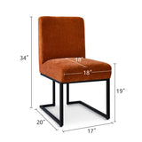 Mason Modern Metal Frame Upholstered Dining Chair (Set of 2)
