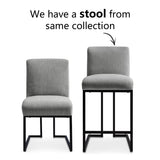 Mason 25" Modern Metal Frame Upholstered Counter Stool (Set of 2)